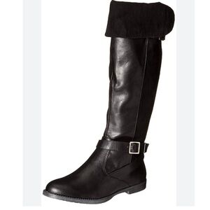 Bella Vita Black Knee High Boots size 11 with Buckles